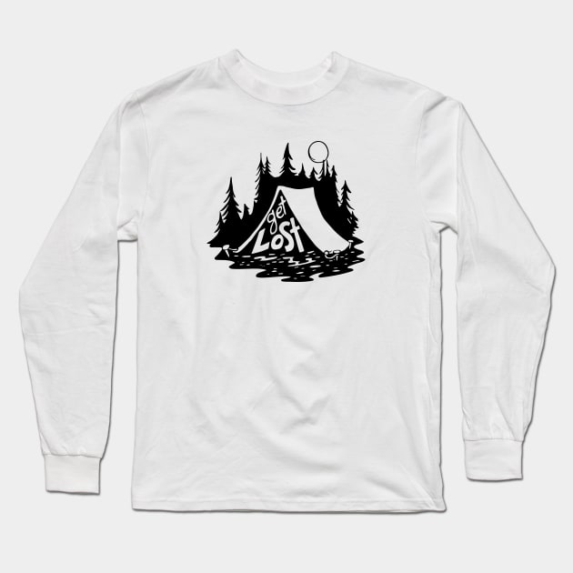 Get Lost Long Sleeve T-Shirt by RebekahLynneDesign